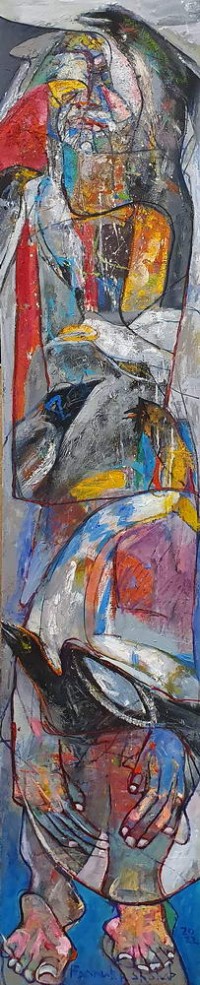 Farrukh Shahab, 12 x 67 inches, Oil on Canvas, Figurative Painting, AC-FS-088